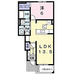 セレーナB 1LDKの間取図画像