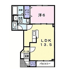 プランドール 1LDKの間取図画像