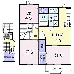 ウインドヒルB 3LDKの間取図画像