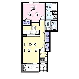 ネオベルソレイユ 1LDKの間取図画像
