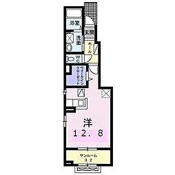 ボンボニエール 1階ワンルームの間取り