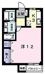 マダムハウス 2階1Kの間取り