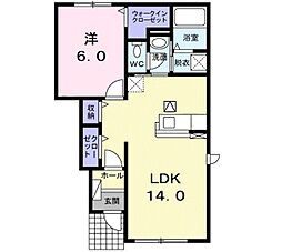 クレア 1LDKの間取図画像