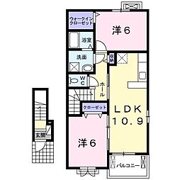 エレガントヴェルス3C 2LDKの間取図画像