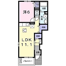 アンジュ 1LDKの間取図画像