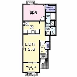 ミーナ 1LDKの間取図画像