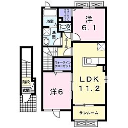 ベルフィオーレ2 2LDKの間取図画像