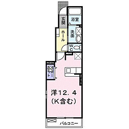 エヴァーグリーン ワンルームの間取図画像