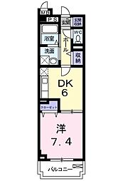 ボンヌ・シャンスLEGO 1DKの間取図画像
