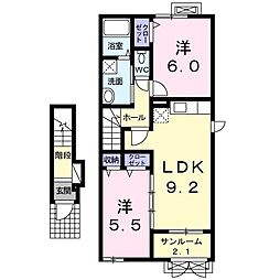 ソシアアネックス2B 2LDKの間取図画像