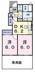 ビッグシャトーA 2DKの間取図画像
