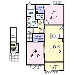 エストレージャ斉の神 2LDKの間取図画像
