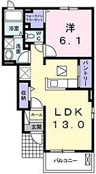 アーバンスペース 1LDKの間取図画像