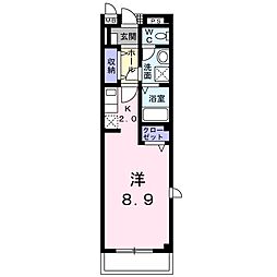 メゾンノワール 1Kの間取図画像
