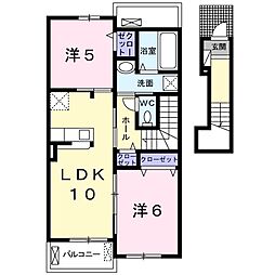 パラディ4 2LDKの間取図画像