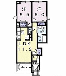 グラース・メゾンK 2LDKの間取図画像
