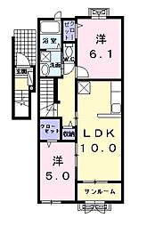 SGR 2LDKの間取図画像
