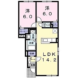 ハーブランド 2LDKの間取図画像