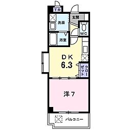ラピスアイランド 1DKの間取図画像