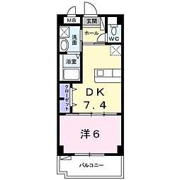 かりゆしうるま 1DKの間取図画像