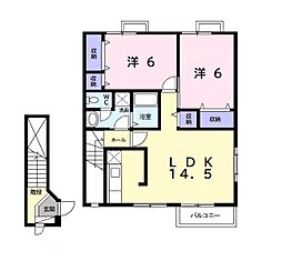 メゾンサンパテーク 2LDKの間取図画像