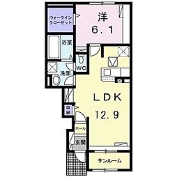 サニーサイド5 1LDKの間取図画像