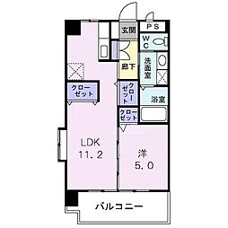 エレガンテむつみ 1LDKの間取図画像