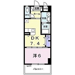 エテルノアロッジオ 1DKの間取図画像