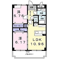 ココアリエッタ 2LDKの間取図画像