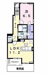 オアシス11D 1LDKの間取図画像