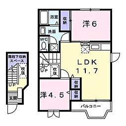 ノワメゾンA 2LDKの間取図画像