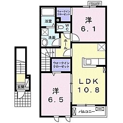 ストリングス・ワン 2LDKの間取図画像