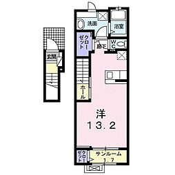 ブライトヒルズB 1Kの間取図画像