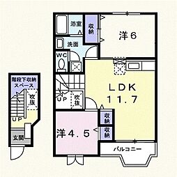 ポイント242B棟 2LDKの間取図画像