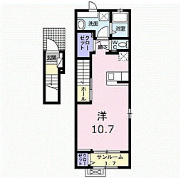 ベイサイド松屋 ワンルームの間取図画像