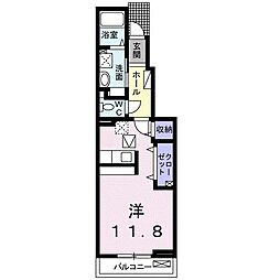 エフォートC ワンルームの間取図画像