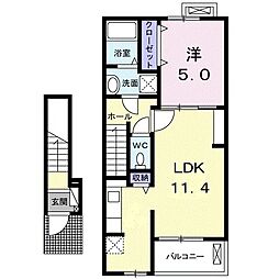 ソレイユ 1LDKの間取図画像