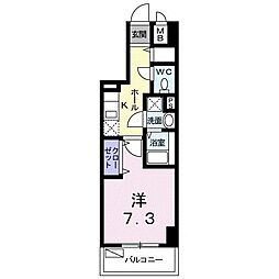 アプリーレ本厚木 1Kの間取図画像