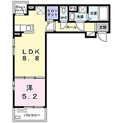 ラピスブラオ 1LDKの間取図画像