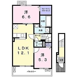 グランツ2 2LDKの間取図画像