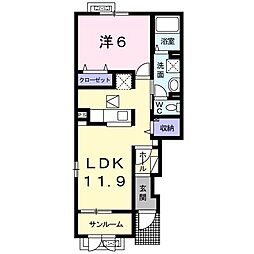 ラボーテ 1LDKの間取図画像