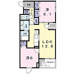 ベリーブロッサム 2LDKの間取図画像