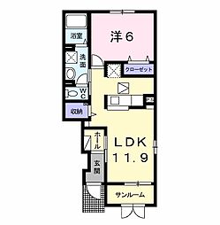 グランド・アーチ 1LDKの間取図画像