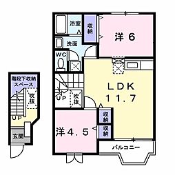 エトワールK 2LDKの間取図画像
