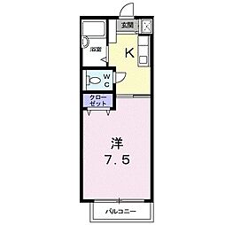 宮の前AP 1Kの間取図画像