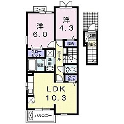 Fiore芦刈1 2LDKの間取図画像