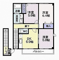 グランデレガーロ 3DKの間取図画像