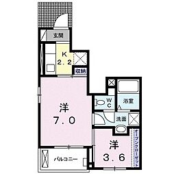 グリンツァン石垣 1Kの間取図画像