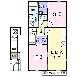 ラフレシールC 2LDKの間取図画像