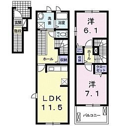 サンリットアベニュー2 2LDKの間取図画像